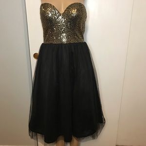 A’gaci black and gold Tulle dress